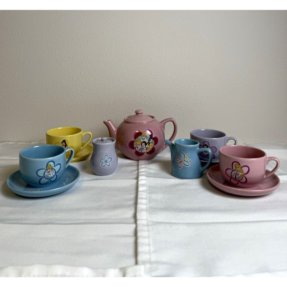Disney Disney Princess Mini Tea Set Porcelain Teapot Cups & Saucers